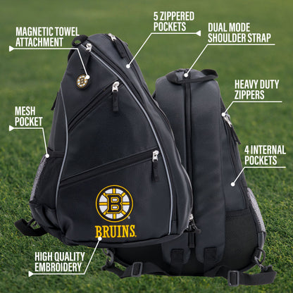 Boston Bruins PU leather backpack by Team Golf, view 9