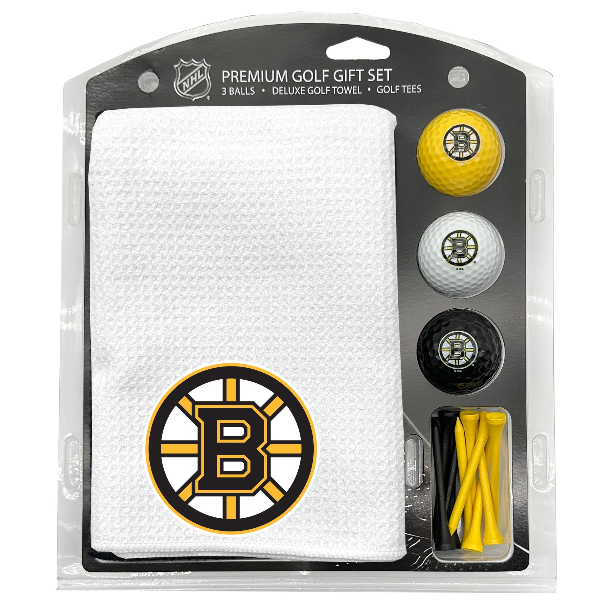 Boston Bruins White Microfiber Towel Golf Gift Set - Club Rehab