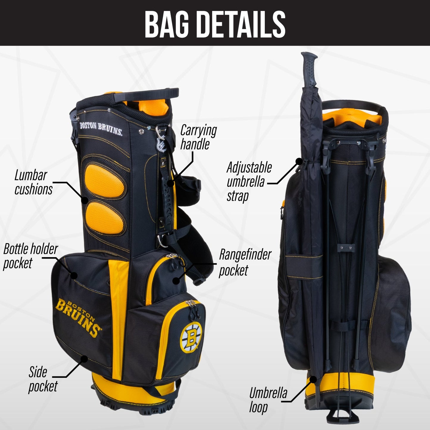Boston Bruins Fairway Stand Bag - Image 2 - Club Rehab
