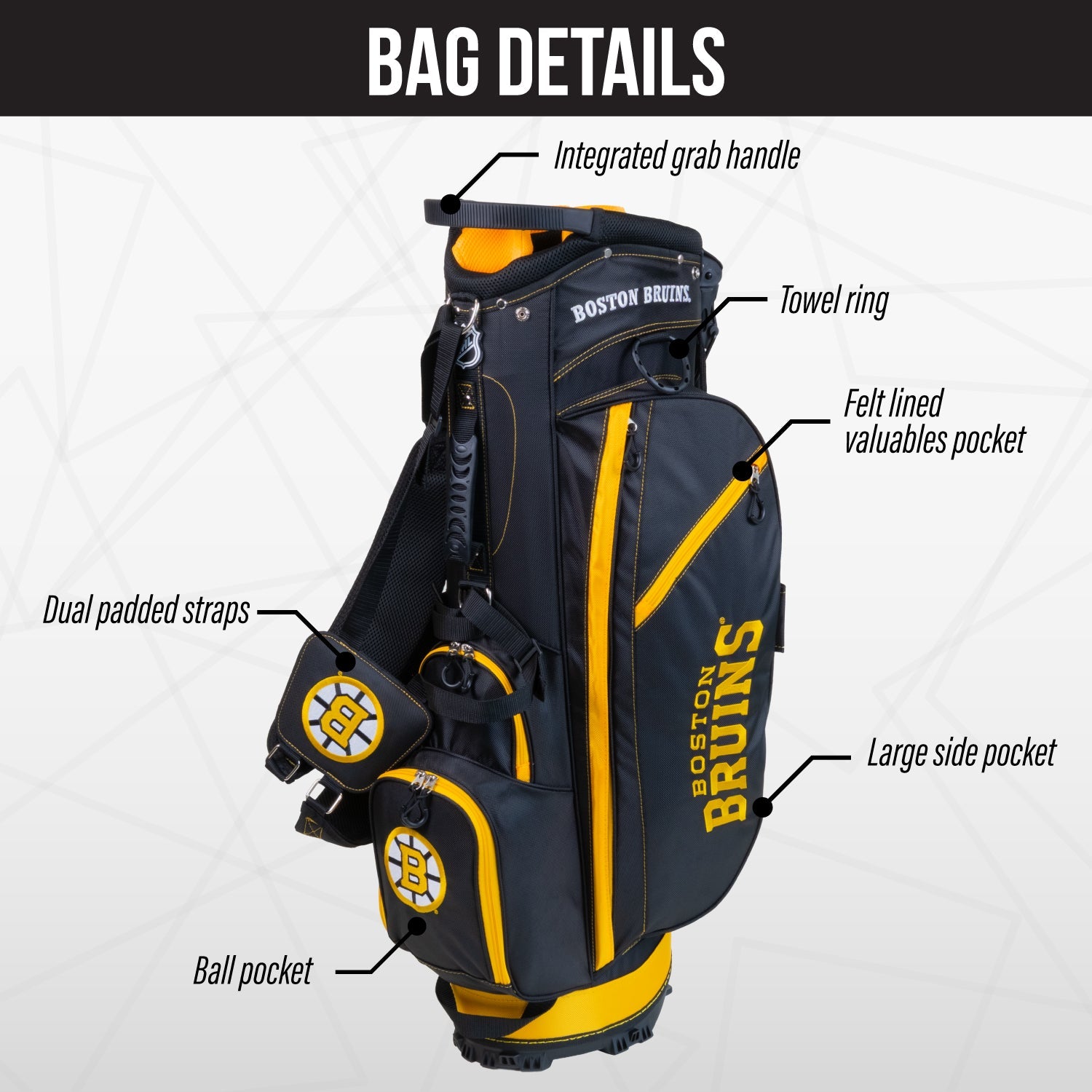 Boston Bruins Fairway Stand Bag - Image 3 - Club Rehab