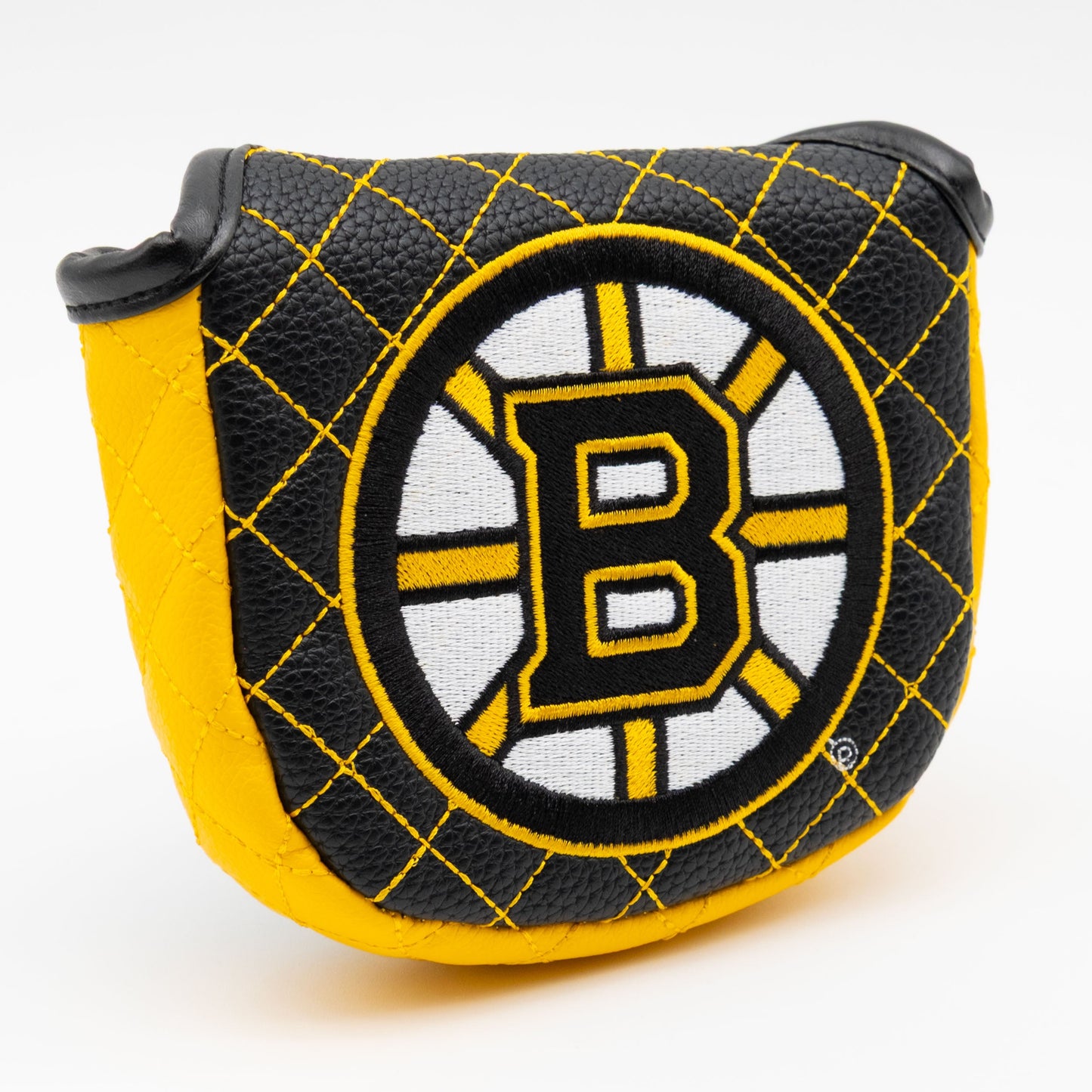 Boston Bruins solid mallet putter quilted golf headcover alternate view