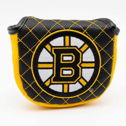 Boston Bruins solid mallet putter quilted golf headcover
