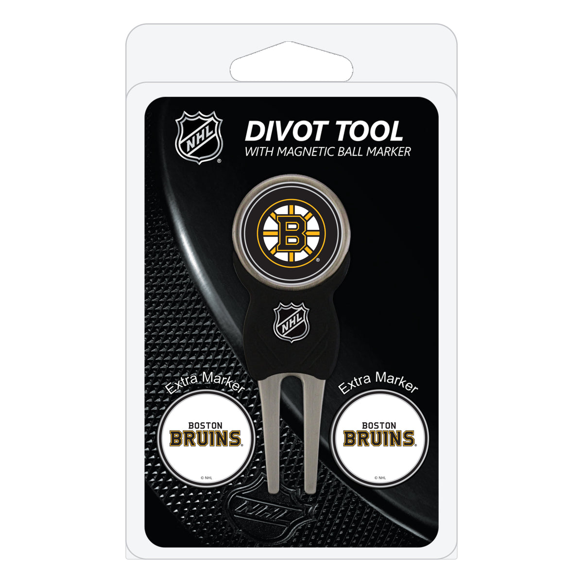 Boston Bruins divot repair tool and three ball markers