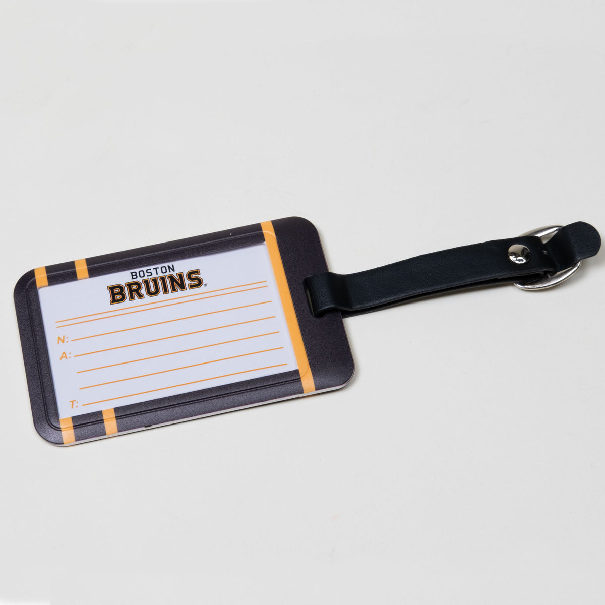 Boston Bruins plastic golf bag tag by Team Golf, product photo 2