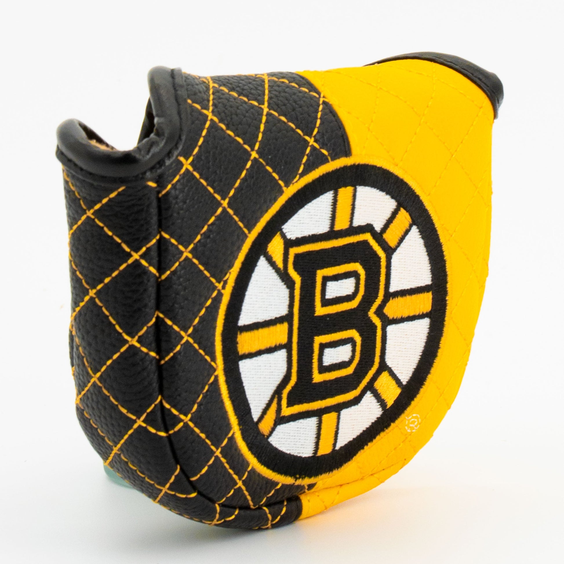 Boston Bruins split mallet putter quilted golf headcover alternate view