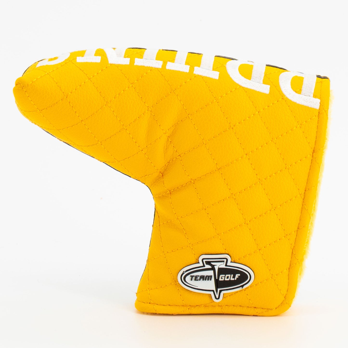 Boston Bruins split blade putter quilted golf headcover alternate view
