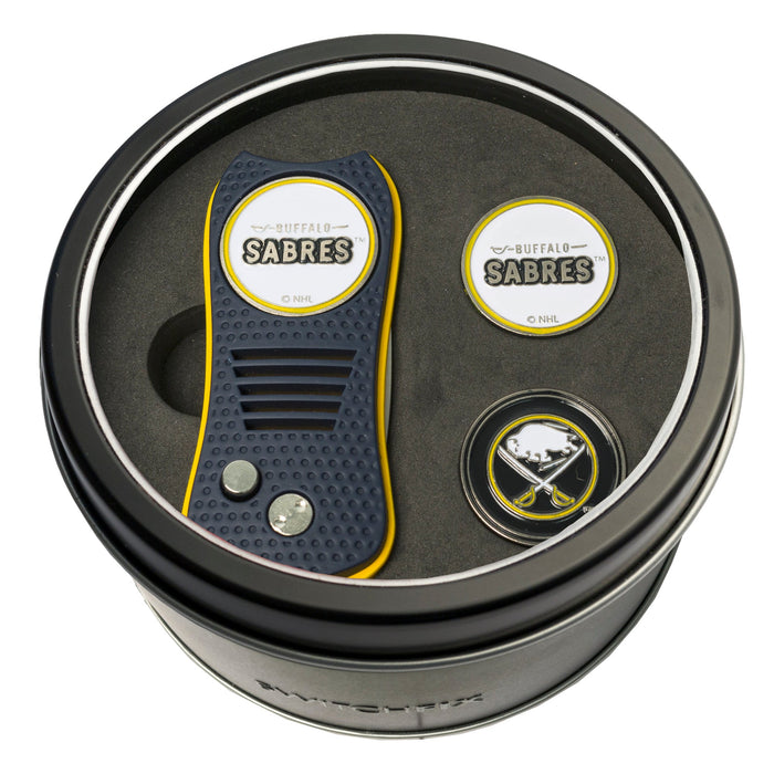 Buffalo Sabres Switchblade divot tool and ball marker tin gift set