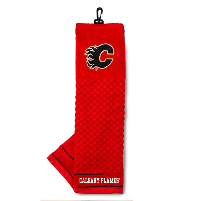 Calgary Flames embroidered golf towel
