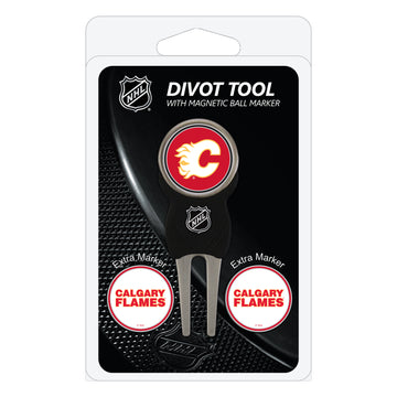 Calgary Flames Pitchgabel + 3 Ballmarker