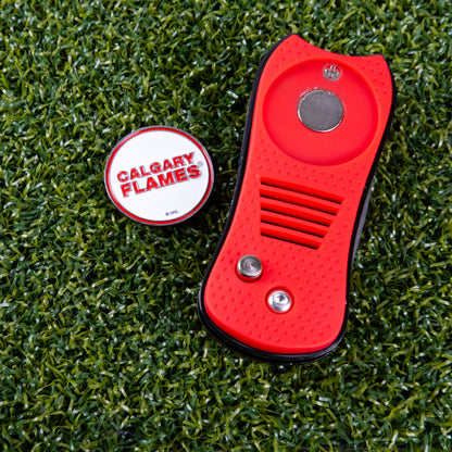 Calgary Flames Switchblade Divot Tool - Image 3 - Club Rehab