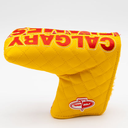 Calgary Flames Split Blade Putter quilted headcover, back view
