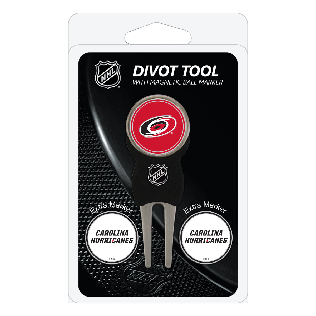 Carolina Hurricanes divot repair tool and three ball markers
