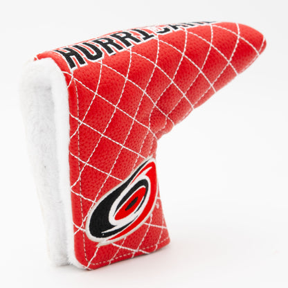 Carolina Hurricanes Split Blade Putter quilted headcover, opening detail