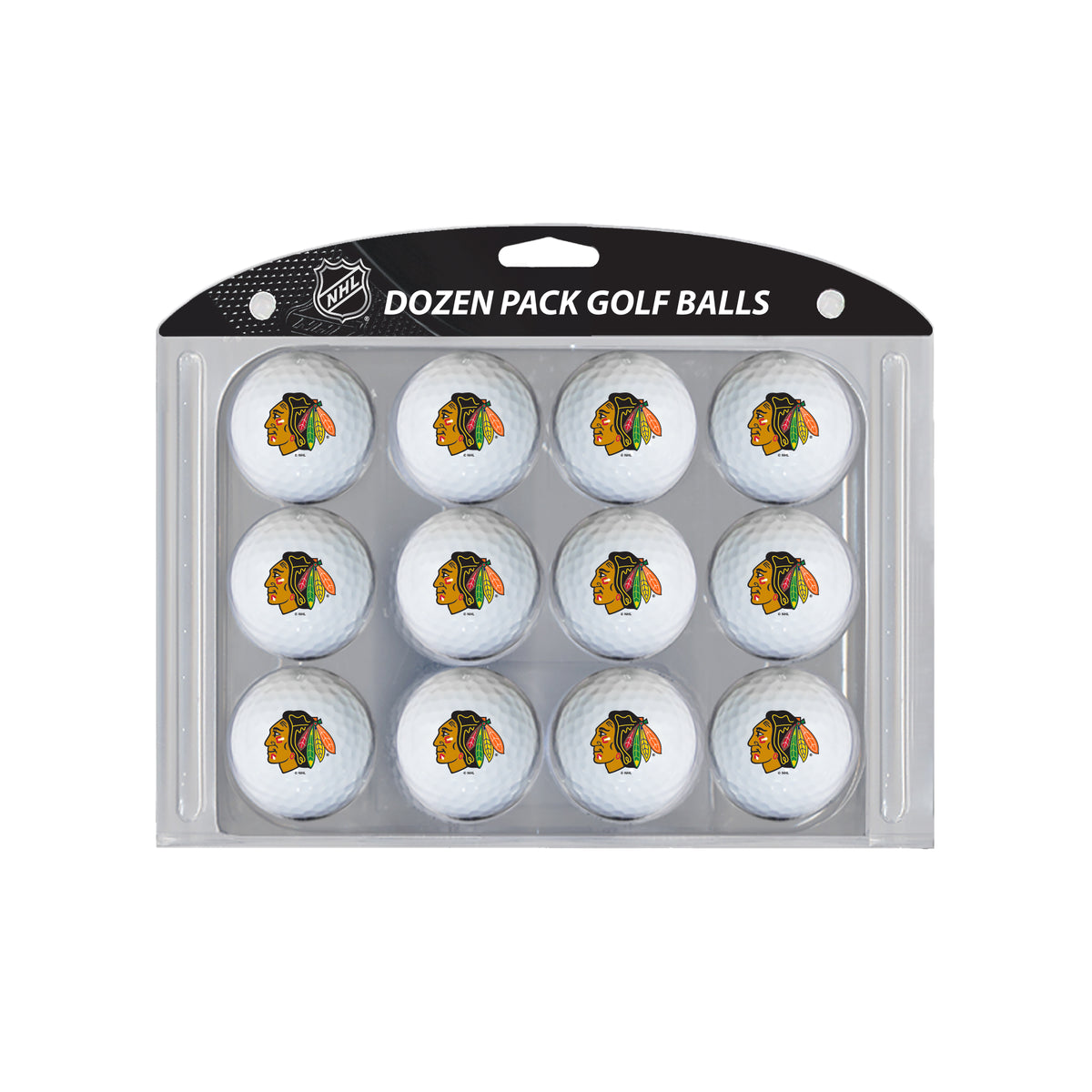 Chicago Blackhawks logo golf balls, 12 pack
