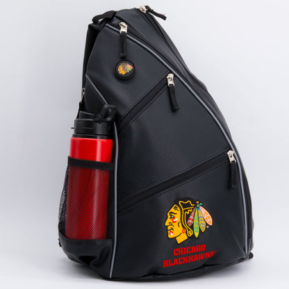 Chicago Blackhawks PU leather backpack by Team Golf, view 3