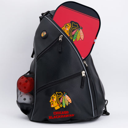Chicago Blackhawks PU leather backpack by Team Golf, view 4