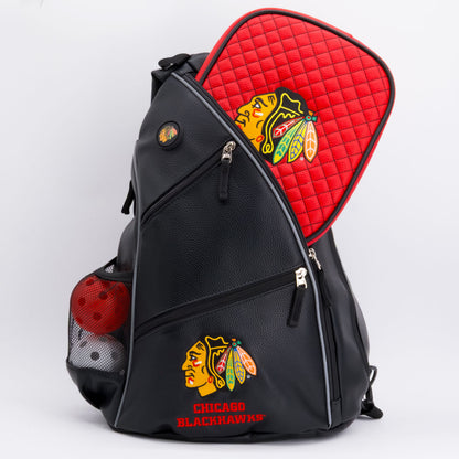 Chicago Blackhawks PU leather backpack by Team Golf, view 5