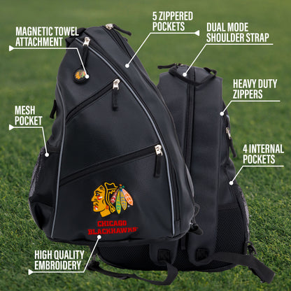 Chicago Blackhawks PU leather backpack by Team Golf, view 6