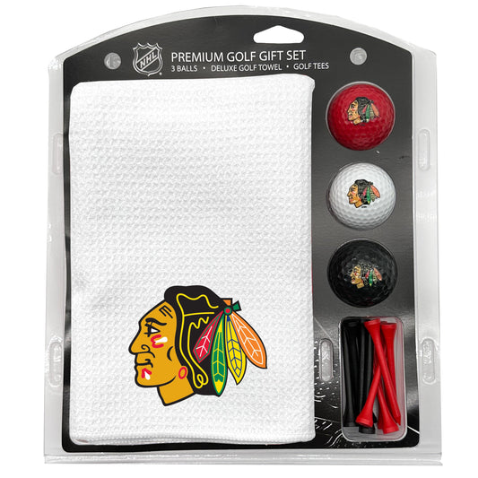 Chicago Blackhawks White Microfiber Towel Golf Gift Set - Club Rehab