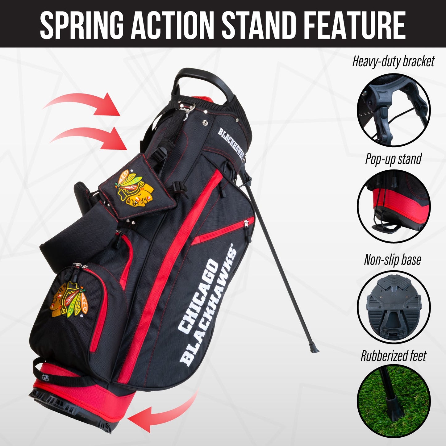 Chicago Blackhawks Fairway Stand Bag - Image 5 - Club Rehab