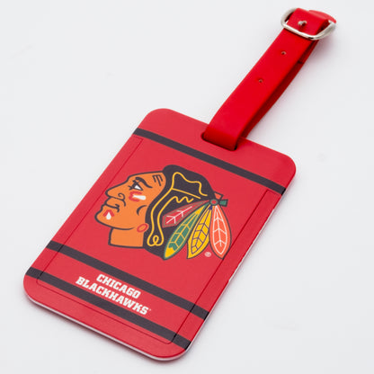 Chicago Blackhawks plastic golf bag tag by Team Golf, product photo 1