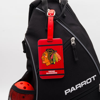 Chicago Blackhawks plastic golf bag tag by Team Golf, product photo 3