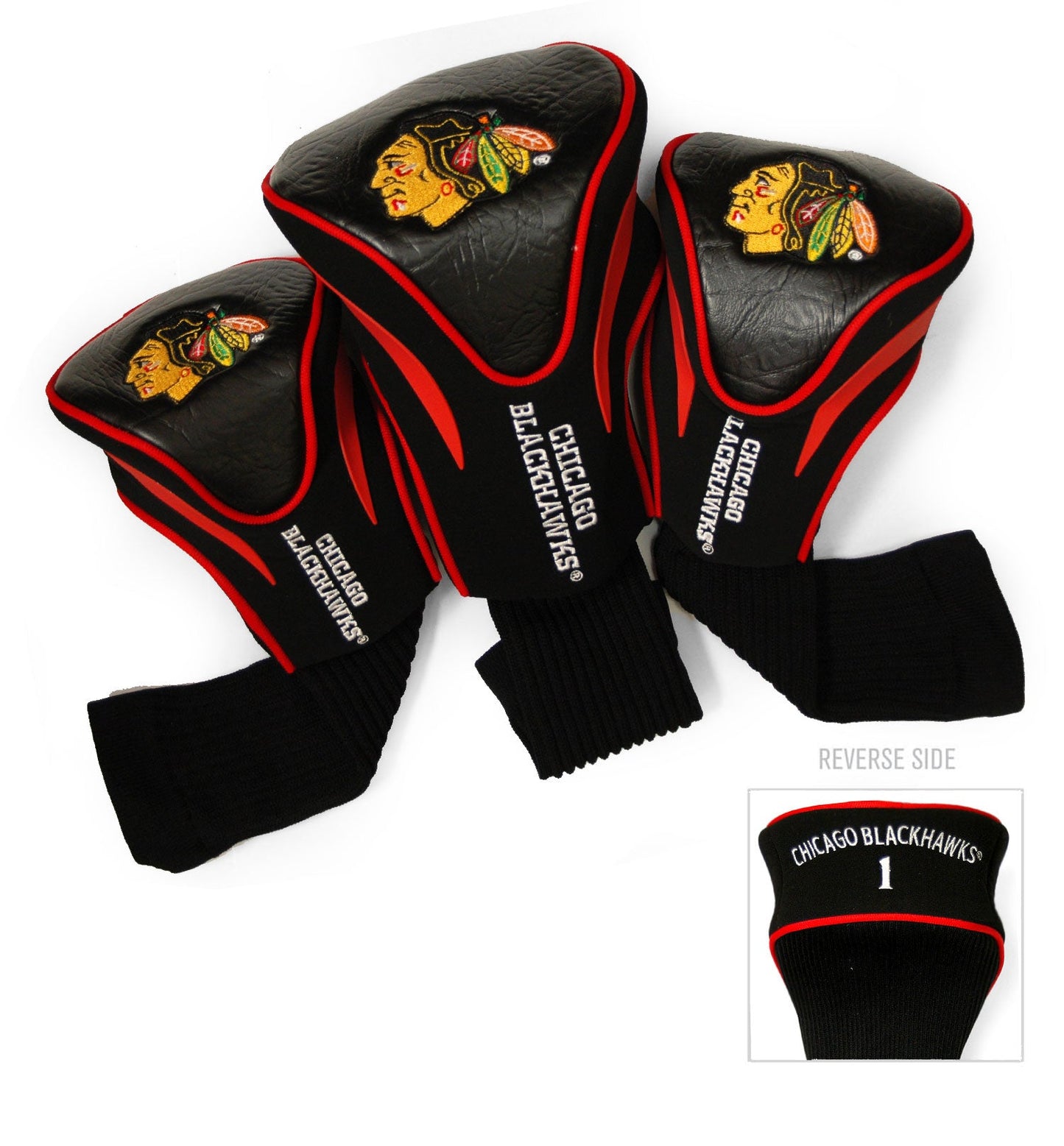 Chicago Blackhawks 3 Pack Contour Sock Headcovers - Club Rehab