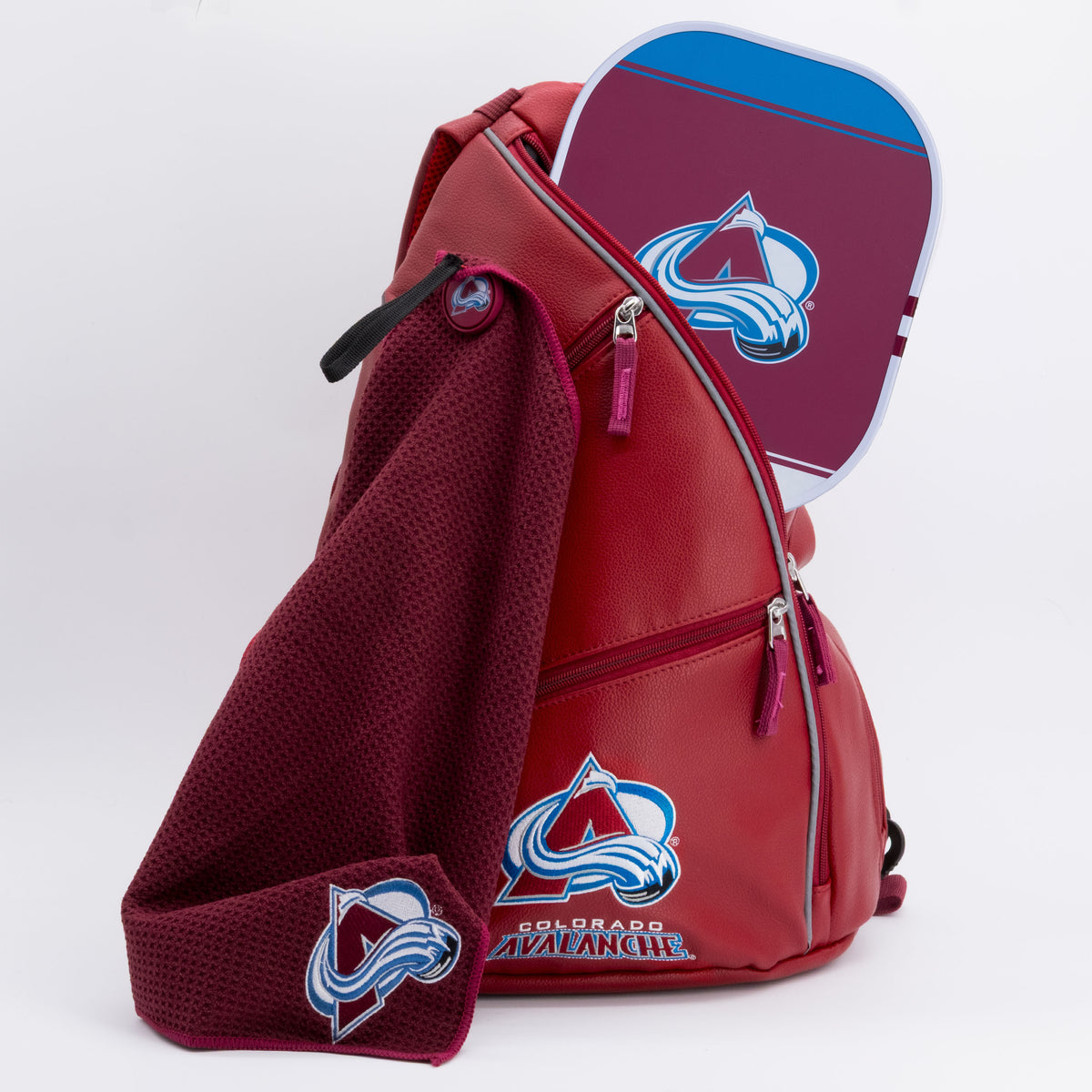 Colorado Avalanche PU leather backpack by Team Golf, view 5