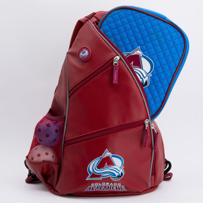 Colorado Avalanche PU leather backpack by Team Golf, view 6