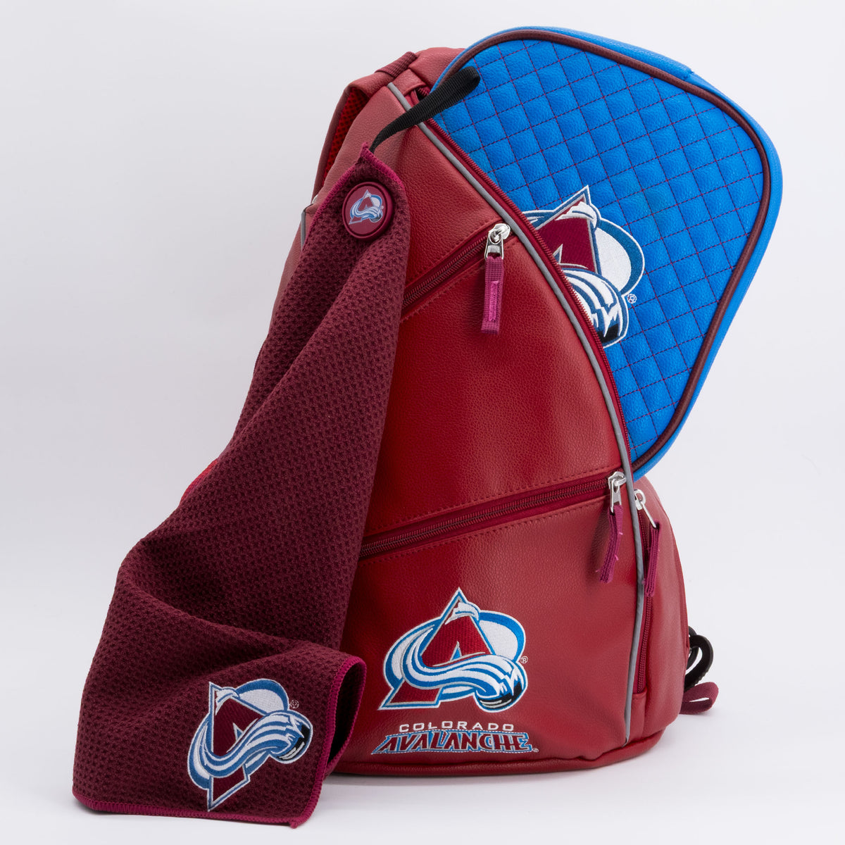 Colorado Avalanche PU leather backpack by Team Golf, view 7