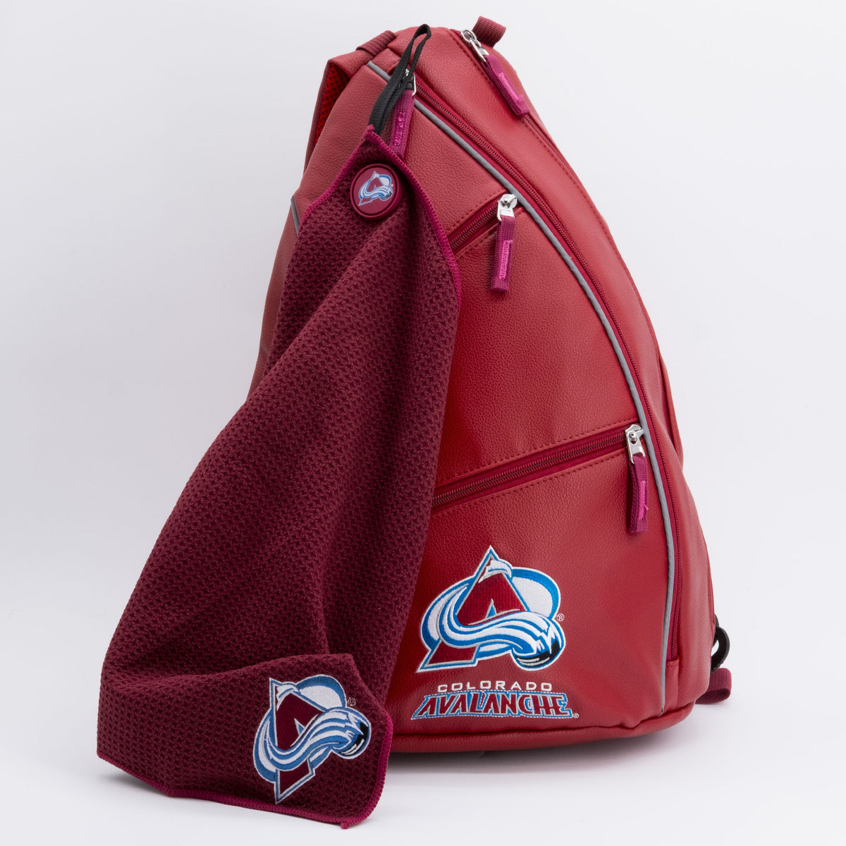 Colorado Avalanche PU leather backpack by Team Golf, view 8