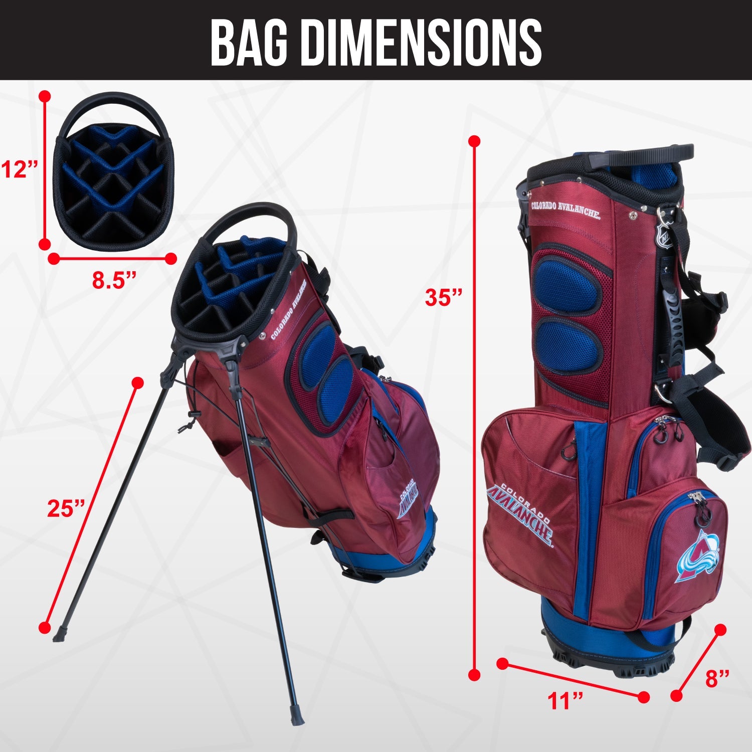 Colorado Avalanche Fairway Stand Bag - Image 4 - Club Rehab