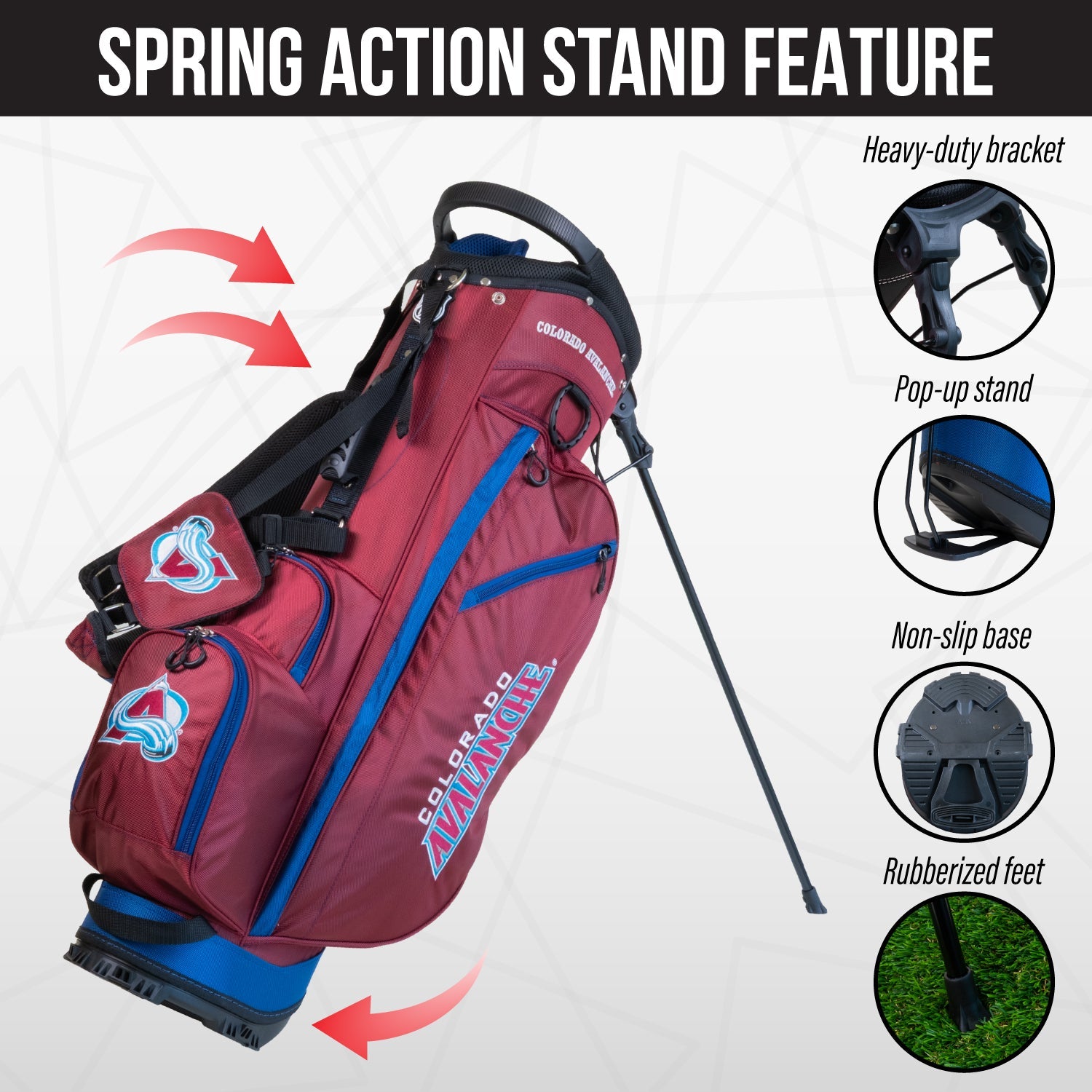 Colorado Avalanche Fairway Stand Bag - Image 5 - Club Rehab