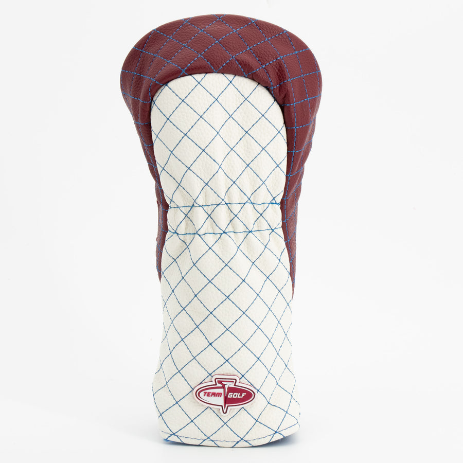 Colorado Avalanche striped quilted fairway cover, back view
