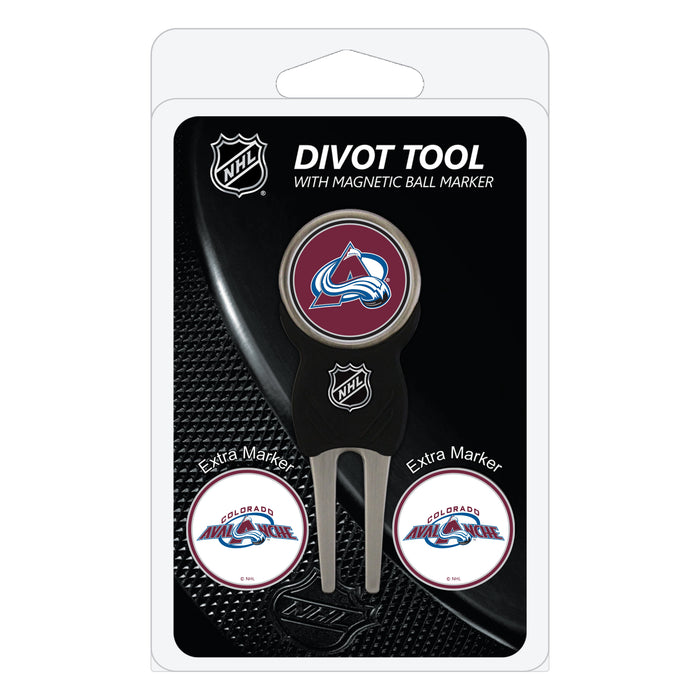 Colorado Avalanche divot repair tool and three ball markers