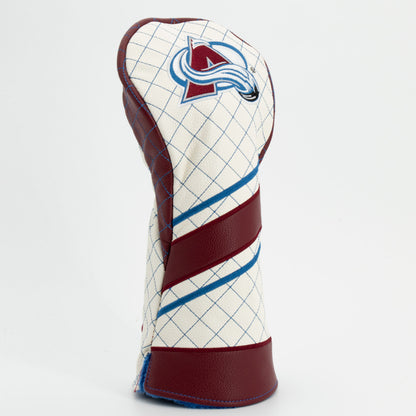 Colorado Avalanche Striped Driver quilted headcover, angled view