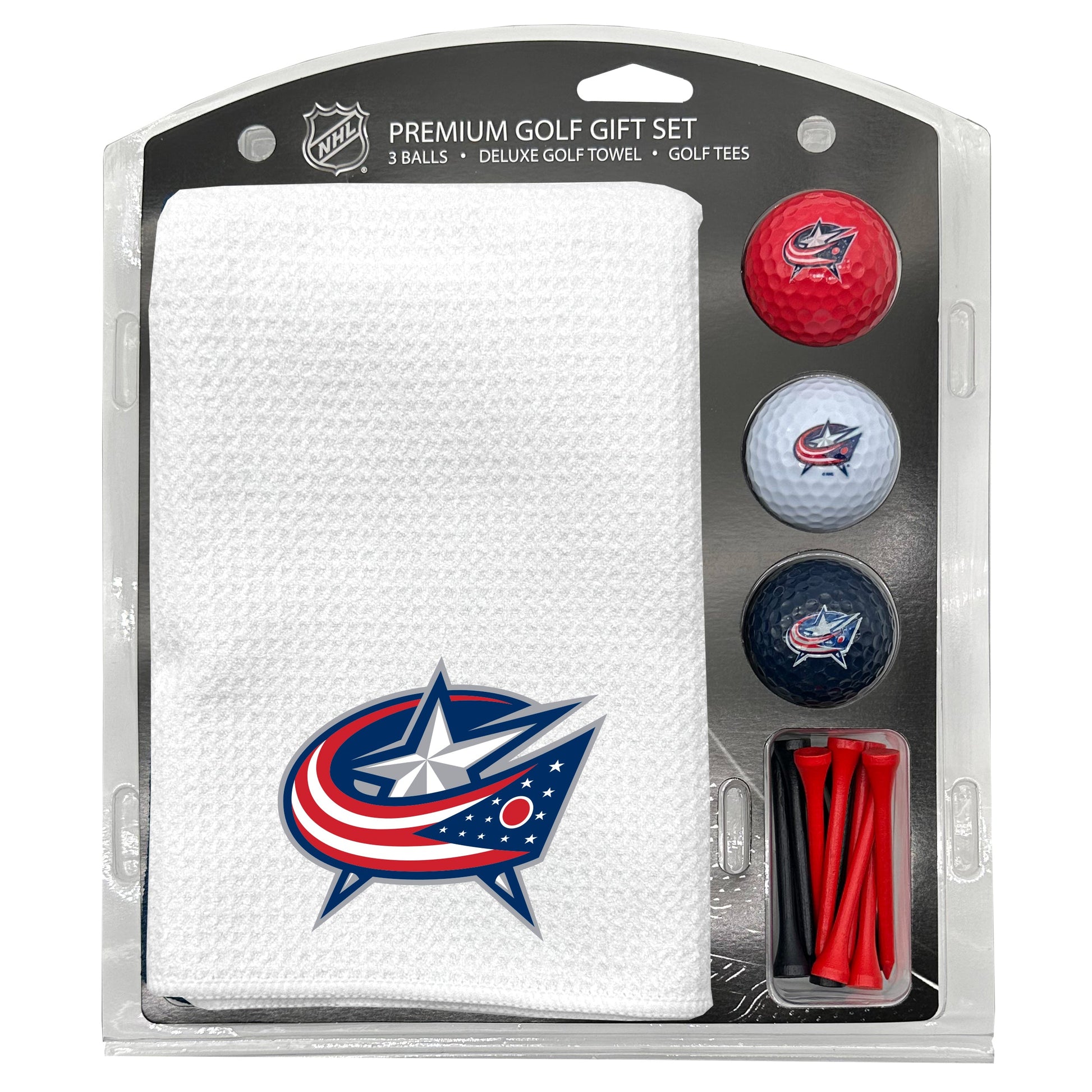 Columbus Blue Jackets White Microfiber Towel Golf Gift Set - Club Rehab