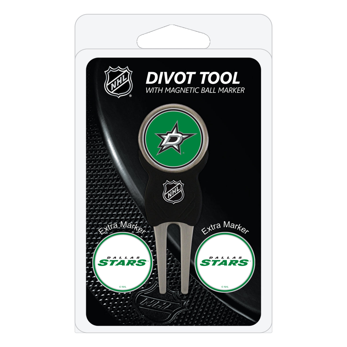 Dallas Stars divot repair tool and three ball markers