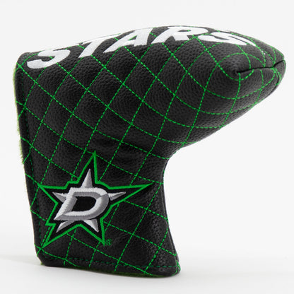 Dallas Stars solid blade putter quilted golf headcover alternate view