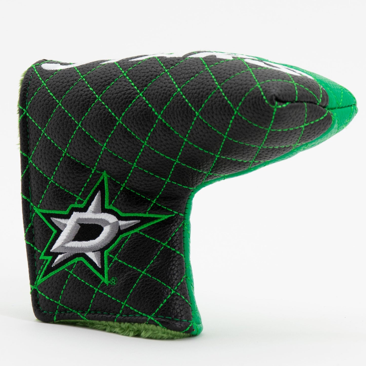 Dallas Stars split blade putter quilted golf headcover alternate view