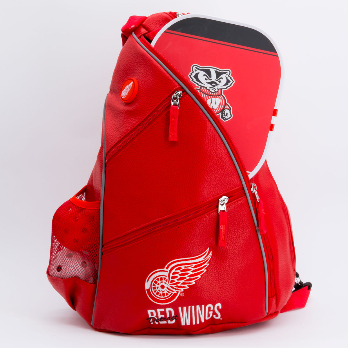 Detroit Red Wings PU leather backpack by Team Golf, view 4