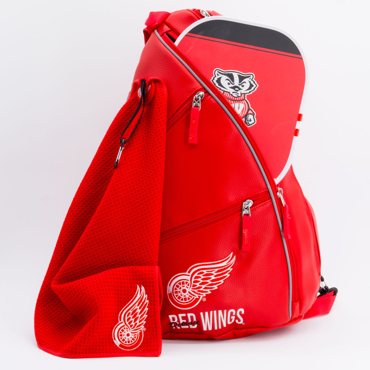 Detroit Red Wings PU leather backpack by Team Golf, view 5