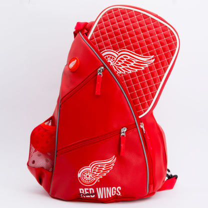 Detroit Red Wings PU leather backpack by Team Golf, view 6