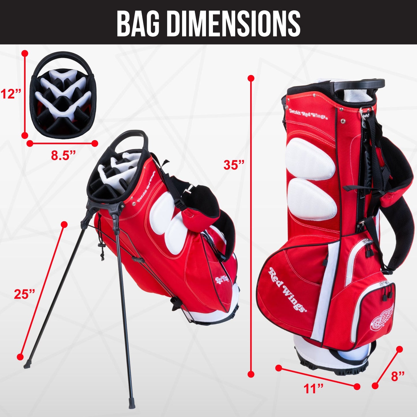 Detroit Red Wings Fairway Stand Bag - Image 4 - Club Rehab