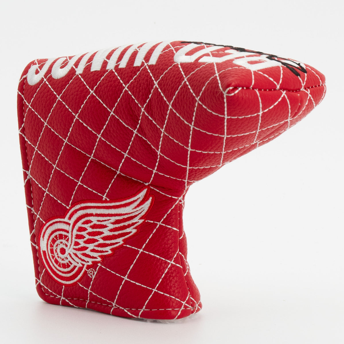 Detroit Red Wings Solid Blade Putter quilted headcover, angled view