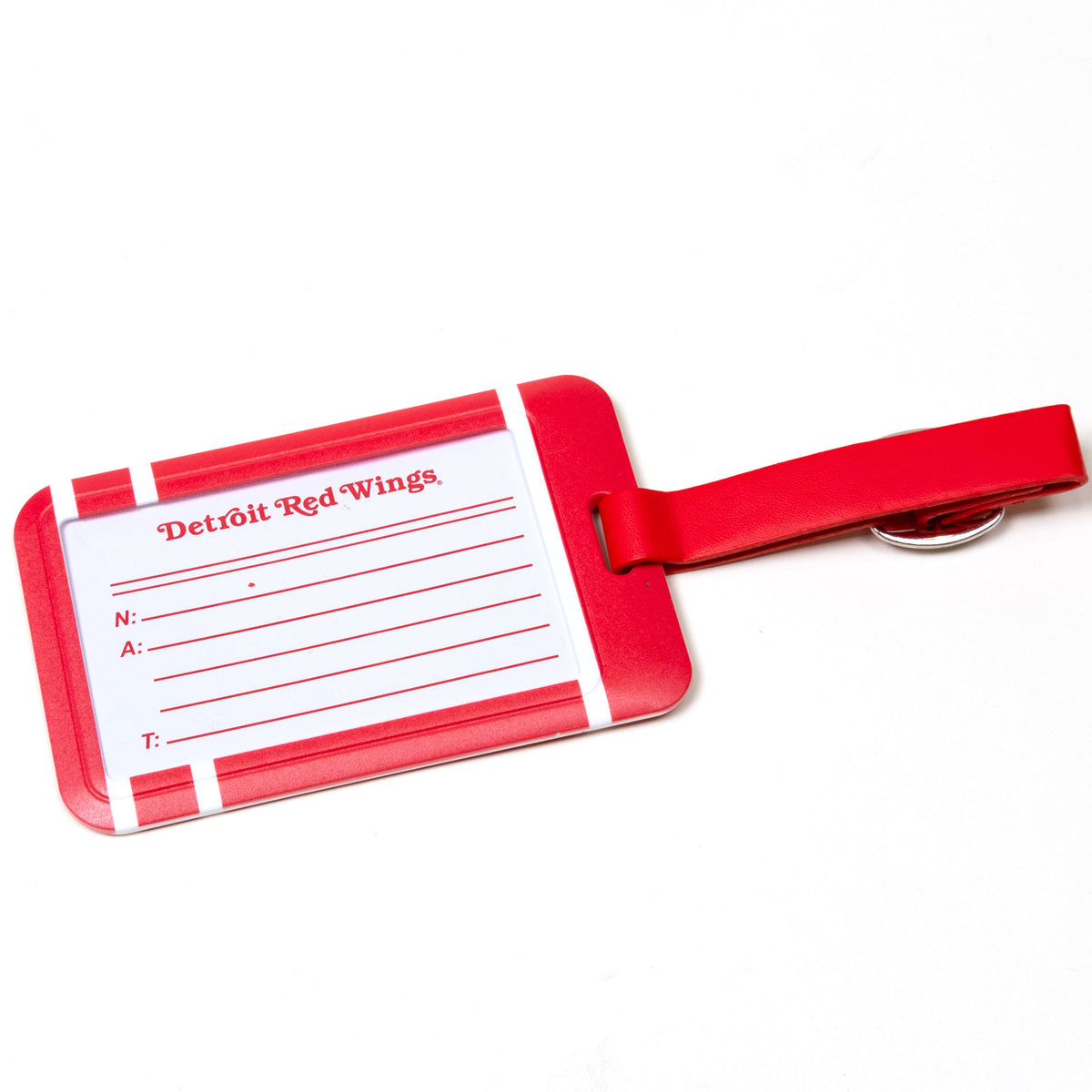 Detroit Red Wings plastic golf bag tag by Team Golf, product photo 2