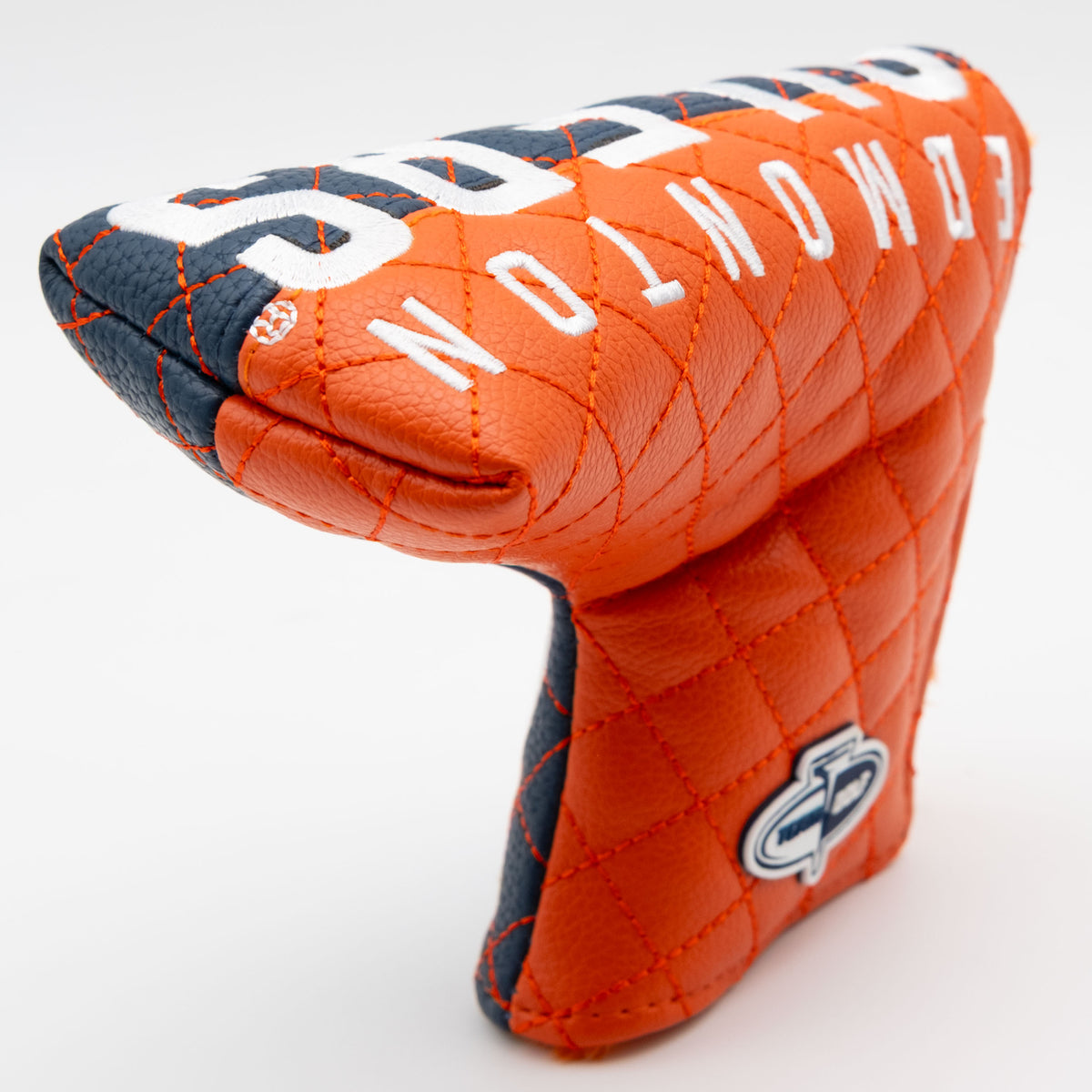 Edmonton Oilers Split Blade Putter quilted headcover, opening detail