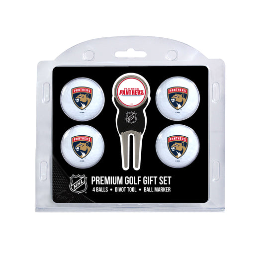 Florida Panthers four ball golf gift set with divot tool and ball marker
