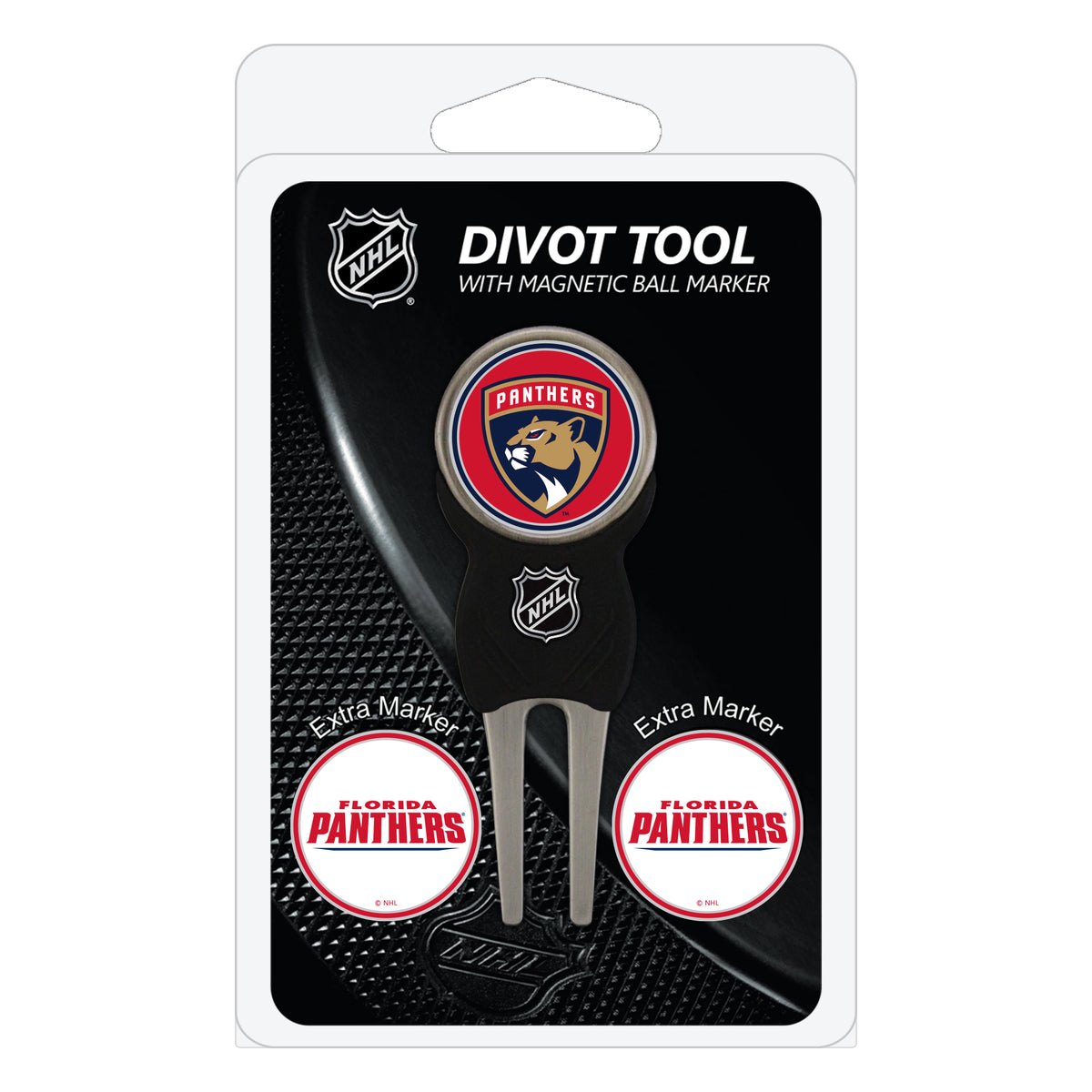 Florida Panthers divot repair tool and three ball markers