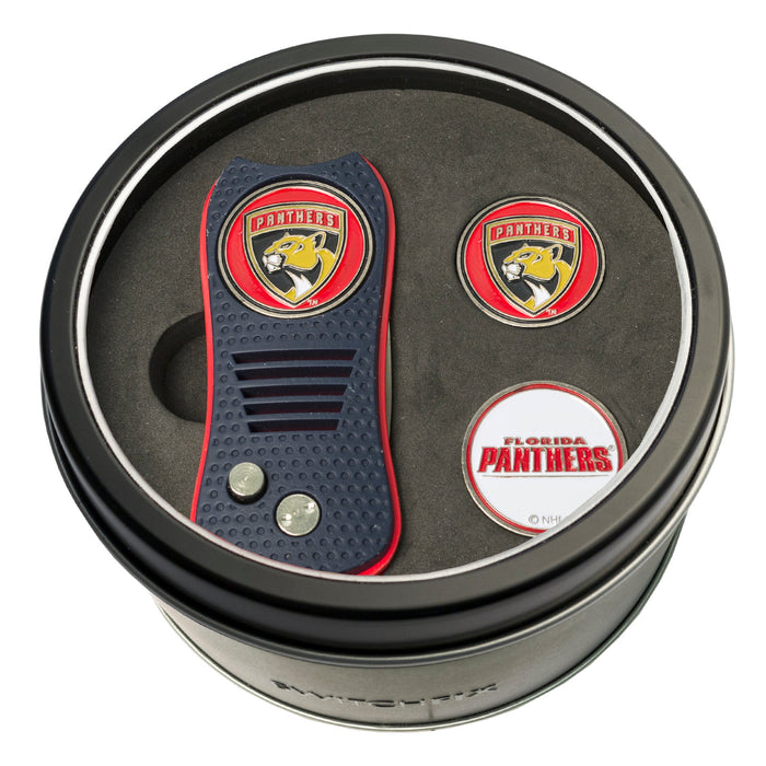 Florida Panthers Switchblade divot tool and ball marker tin gift set